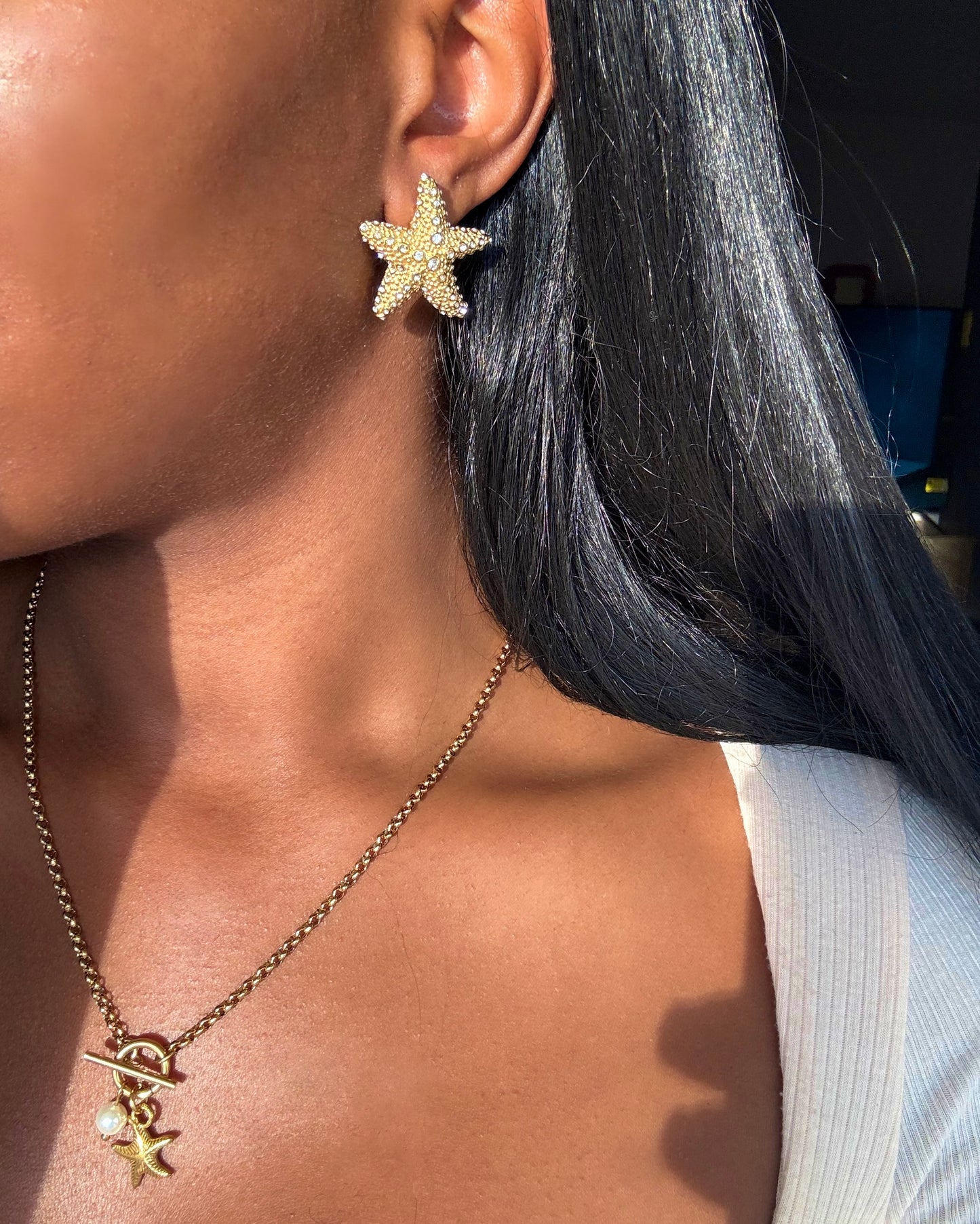 Nyota gold earrings