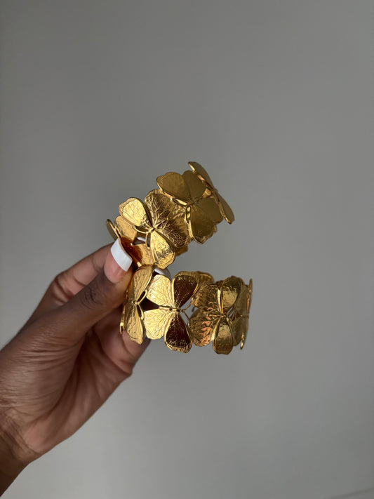 Butterfly gold cuff bracelet
